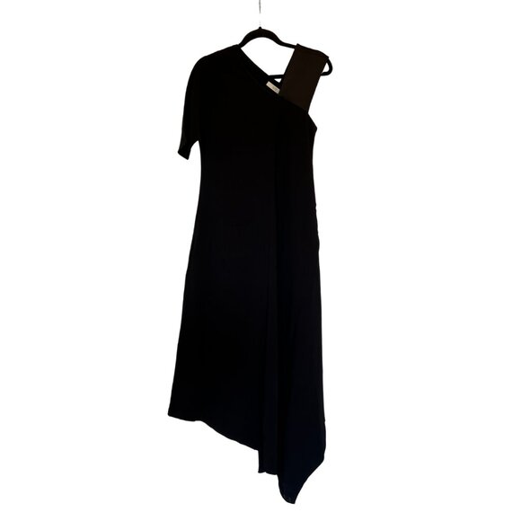 CO Collections Black Napkin Dress NWT – XS Asymmetrical Midi $1,095 Retail NWT - Picture 13 of 13